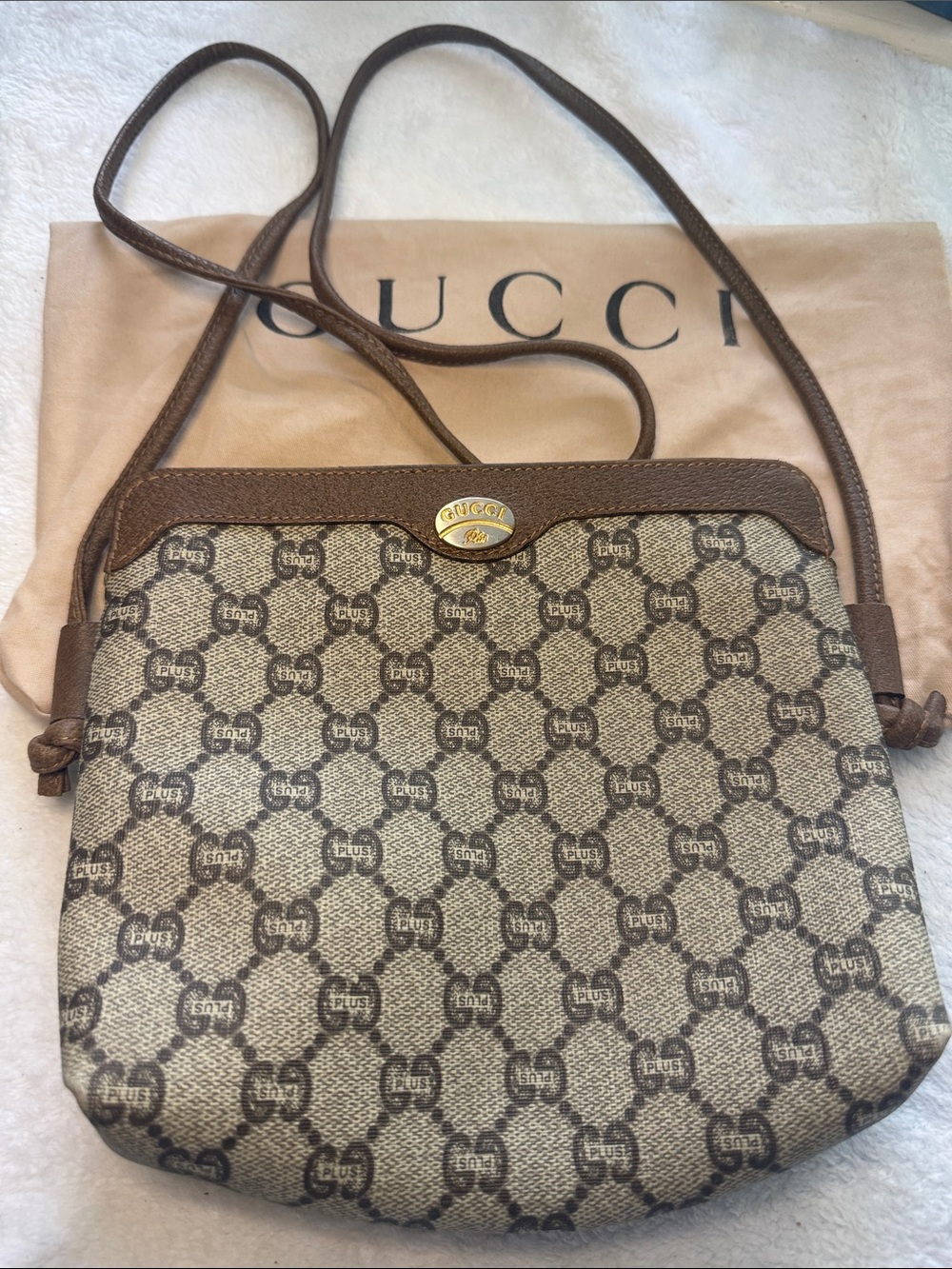 GUCCI PLUS Shoulder Bag Brown PVC 4054601